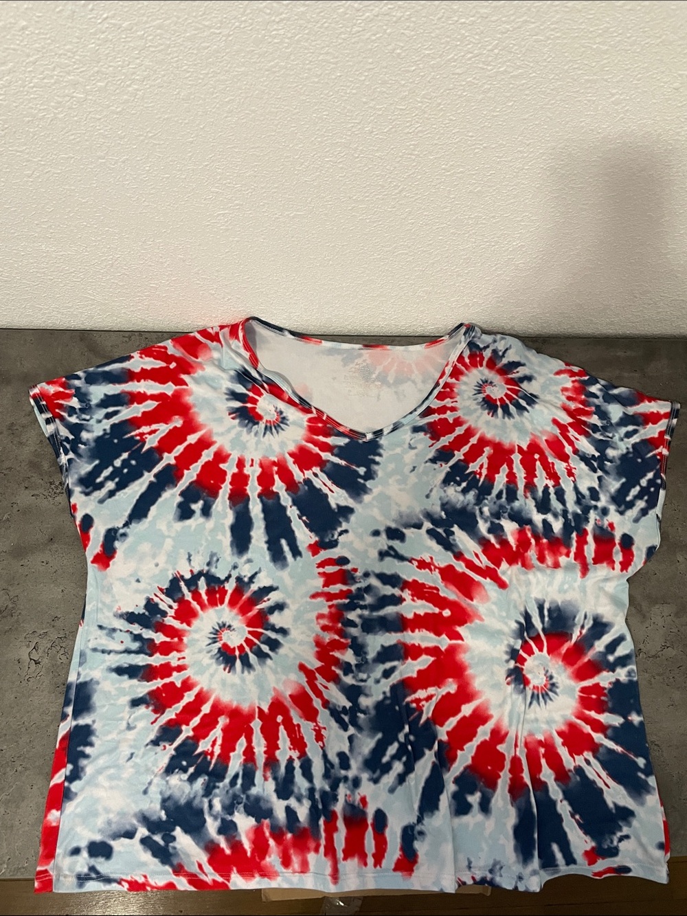 Red, Navy & White Tie-Dye Pajama Set - Picture 2 of 5